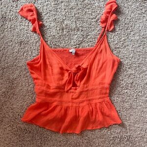 Beach Women's Ruffled Orange Top
